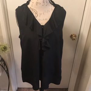 Size XXL. Black w/ ruffles dressy tank top